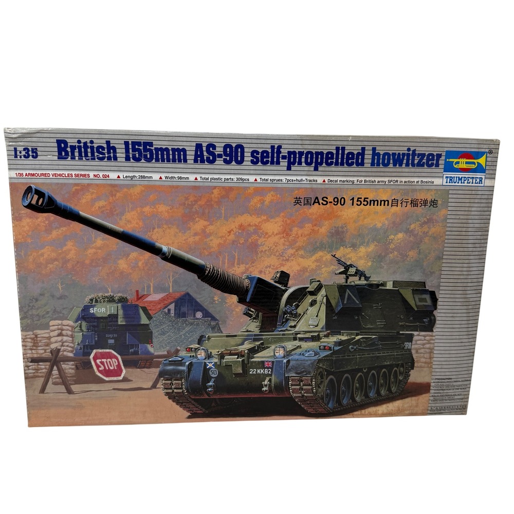 Trumpeter 1/35 British 155mm AS-90 Self-Propelled Howitzer Model Kit 00324